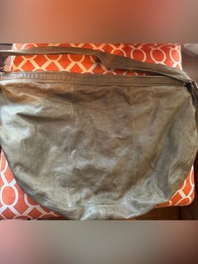 A.S.98 Large Soft Leather Sling Hobo Bag in Taupe